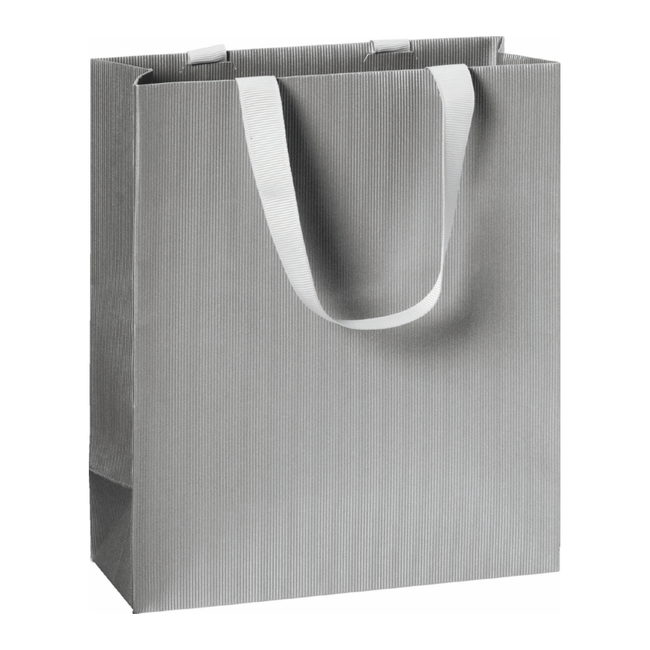 Papieren Draagtassen Uni Zilver