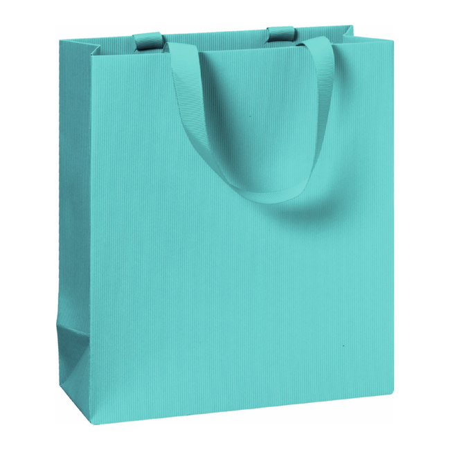 Papieren Draagtassen Uni Turquoise
