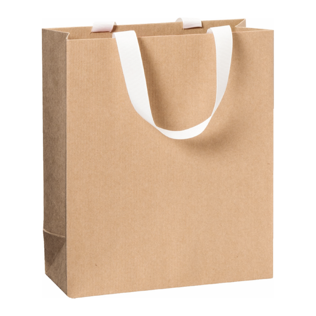 Papieren Draagtassen Uni Lichtbruin