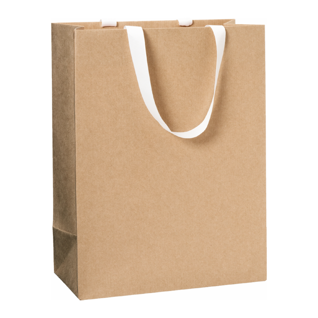 Papieren Draagtassen Uni Lichtbruin