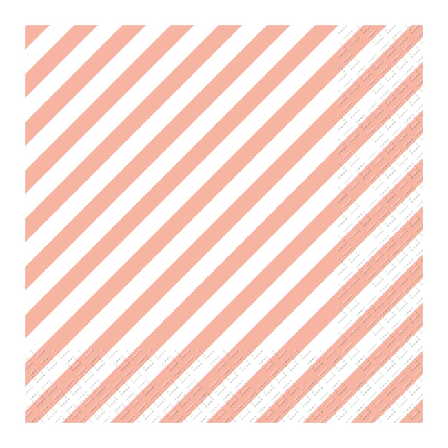 Cocktail Servetten Stribe Lichtrood