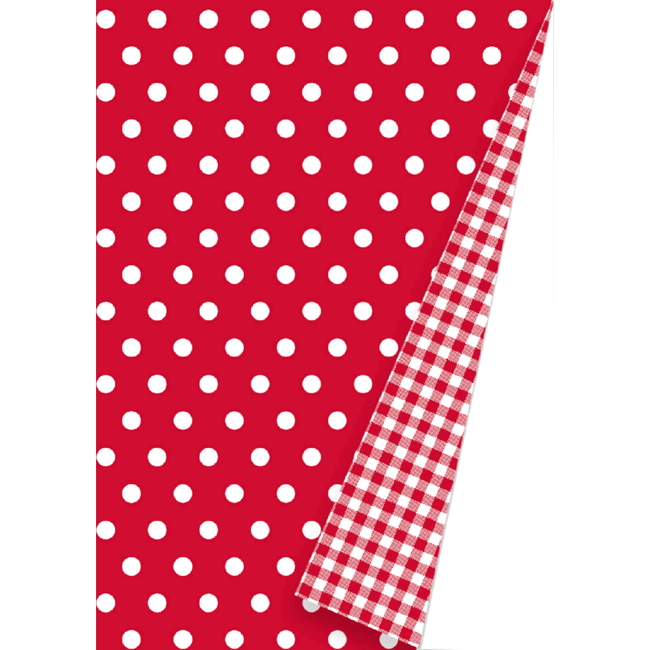 Cadeaupapier Dots Vichy Rood