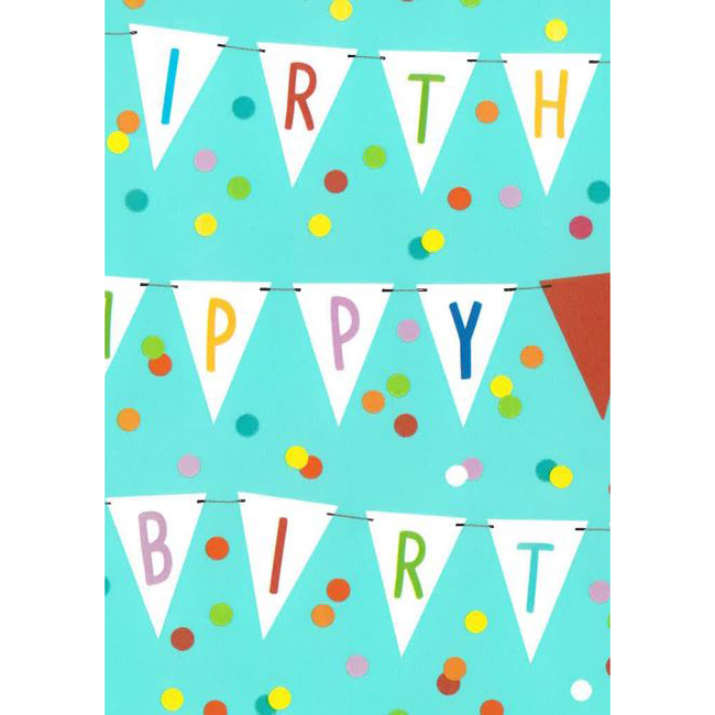 Cadeaupapier Happy Birthday Flags Blauw