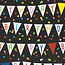 Cadeaupapier Happy Birthday Flags Zwart