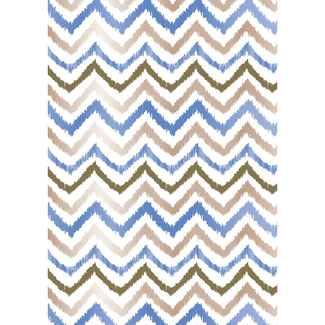 Cadeaupapier Zig Zag Blauw Bruin