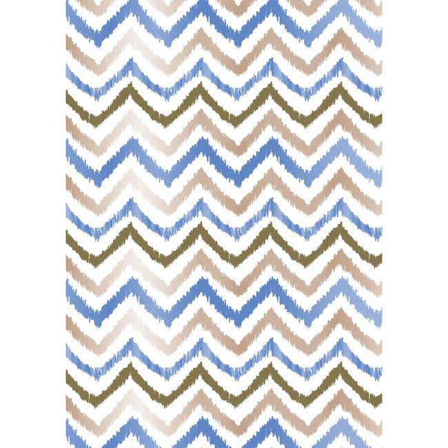 Cadeaupapier Zig Zag Blauw Bruin