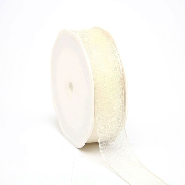 Organza Lint Wired Creme