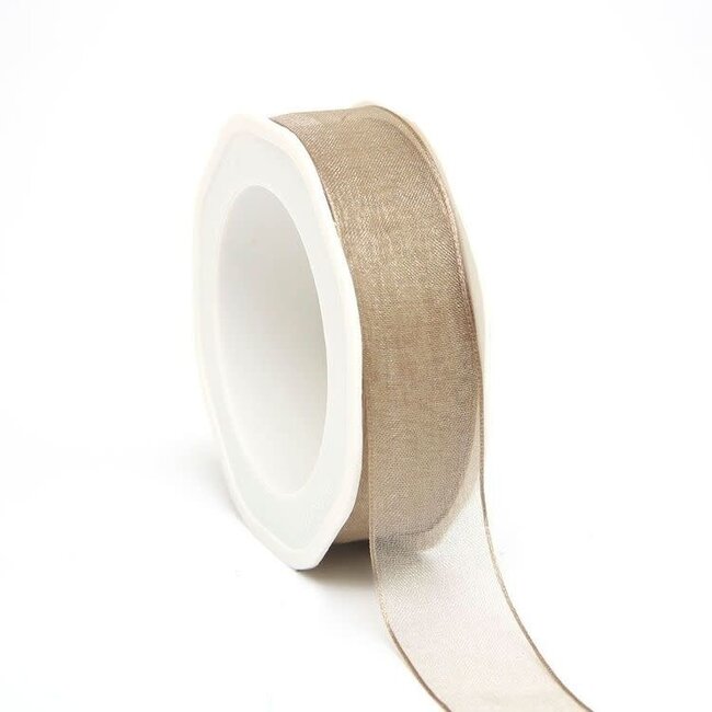 Organza Lint Wired Lichtbruin