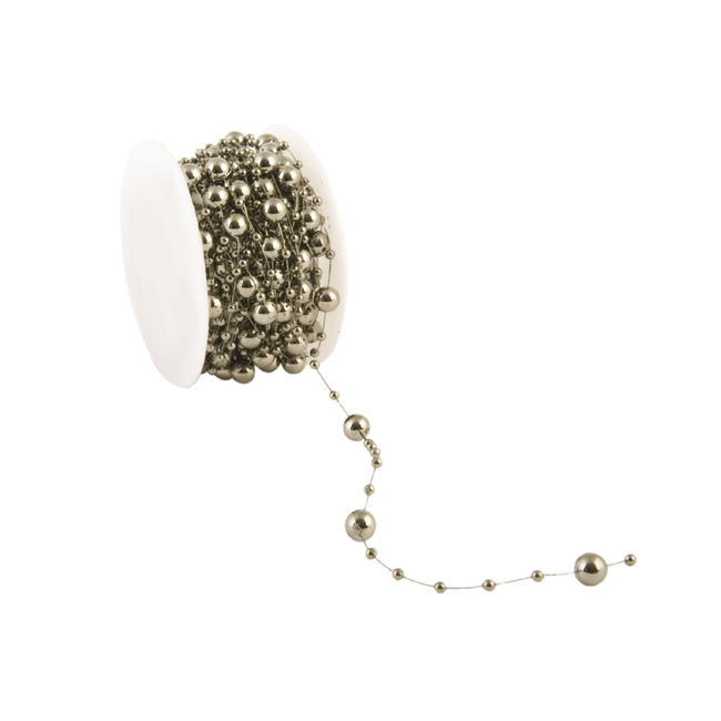 Kralen Koord Metallic Grijs