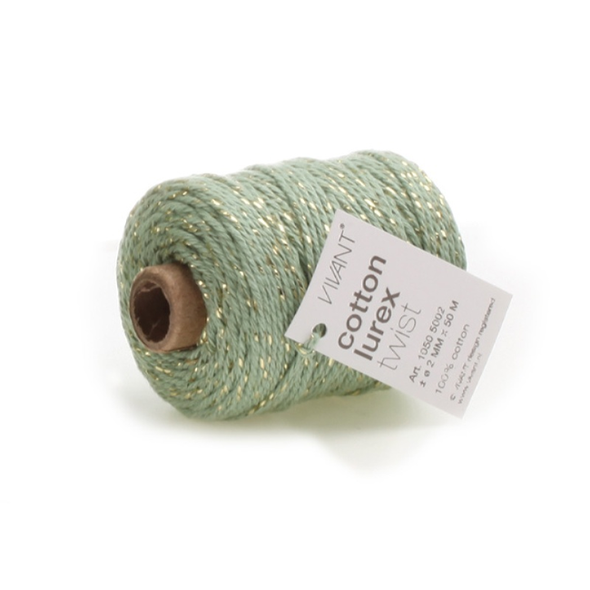 Koord Katoen Lurex Twist Mint