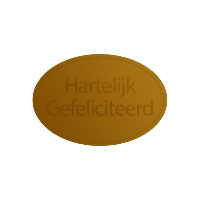 Cadeaustickers Gefeliciteerd Ovaal Goud