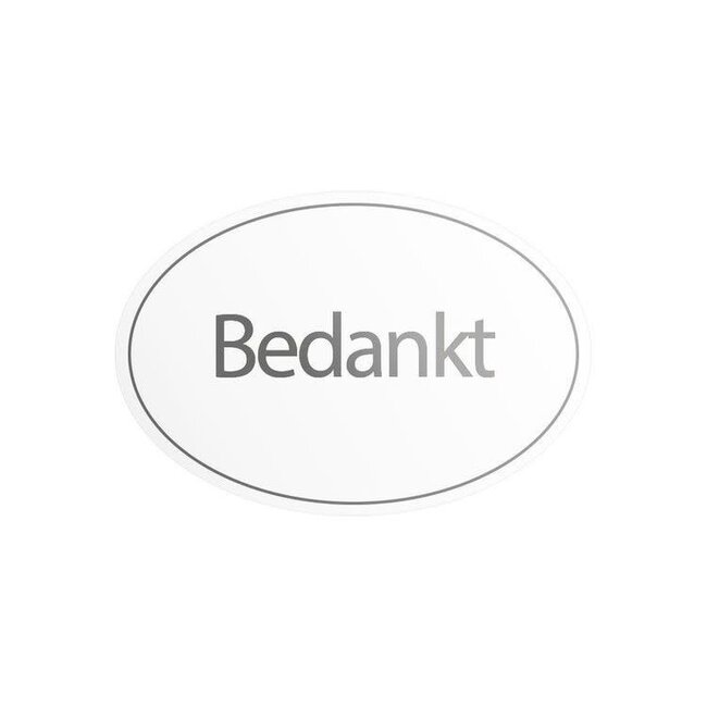Cadeaustickers Bedankt Ovaal Wit