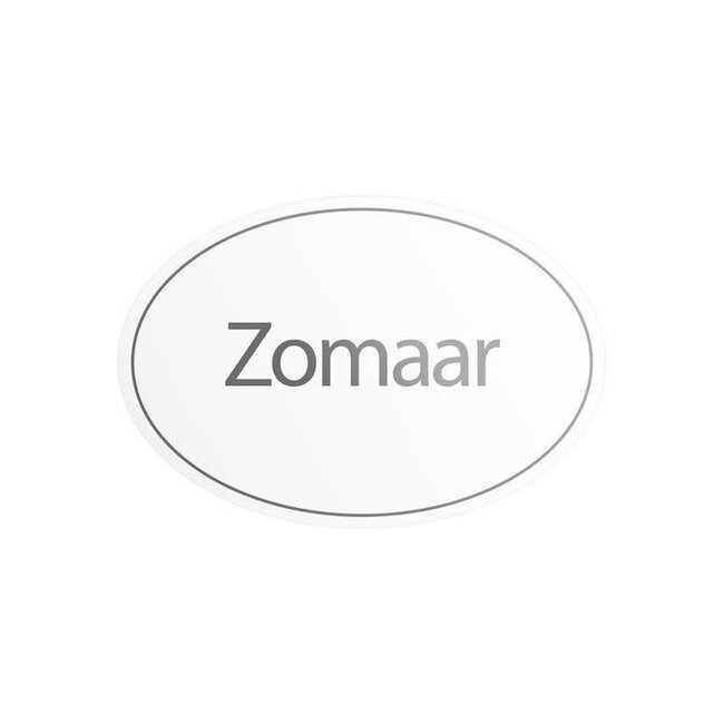 Cadeaustickers Zomaar Ovaal Wit