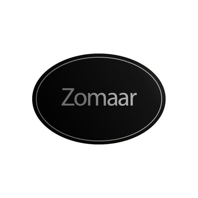 Cadeaustickers Zomaar Ovaal Zwart