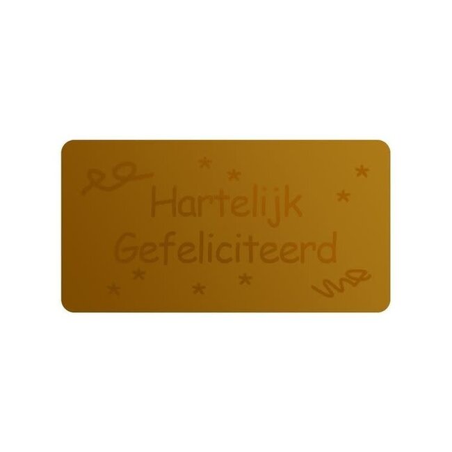 Cadeaustickers Gefeliciteerd Rechthoek Goud