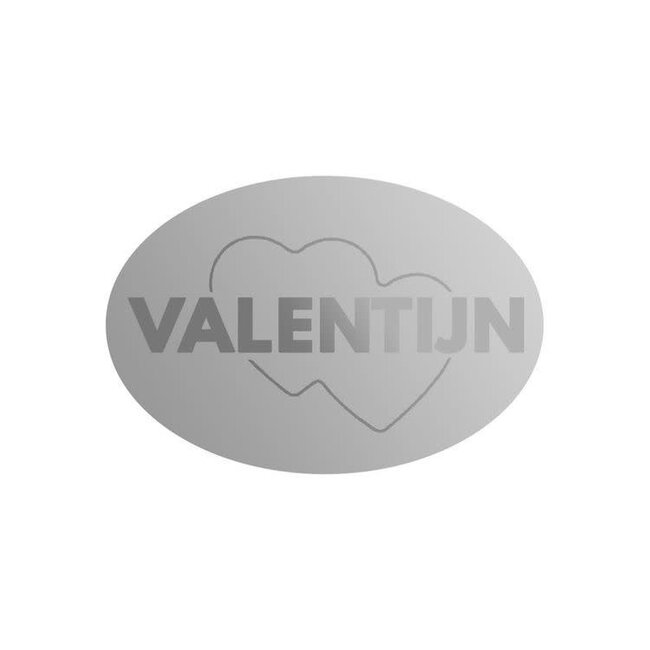 Cadeaustickers Valentijn Ovaal Zilver