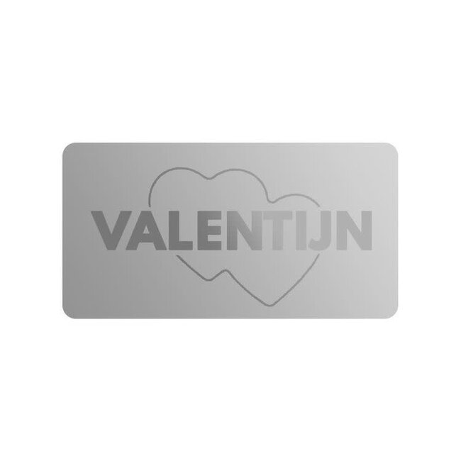 Cadeaustickers Valentijn Rechthoek Zilver