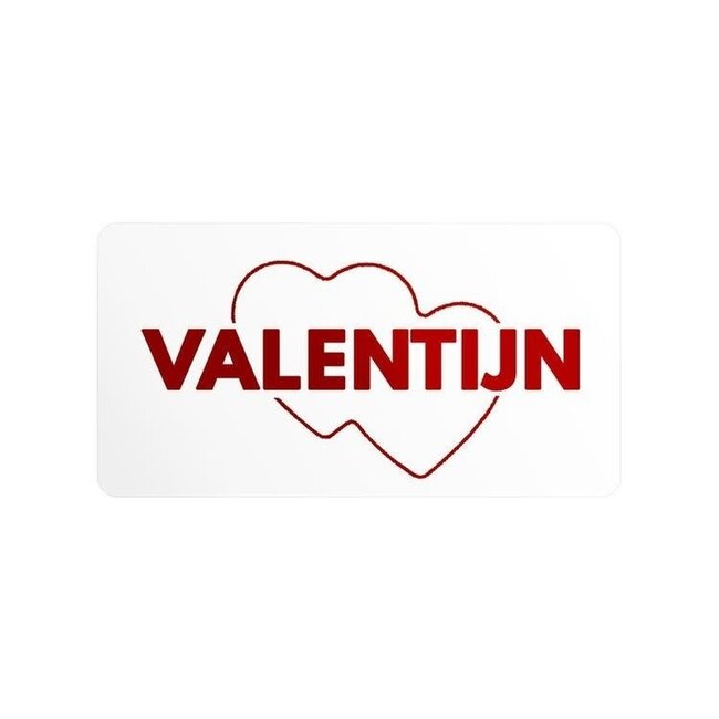 Cadeaustickers Valentijn Rechthoek Wit
