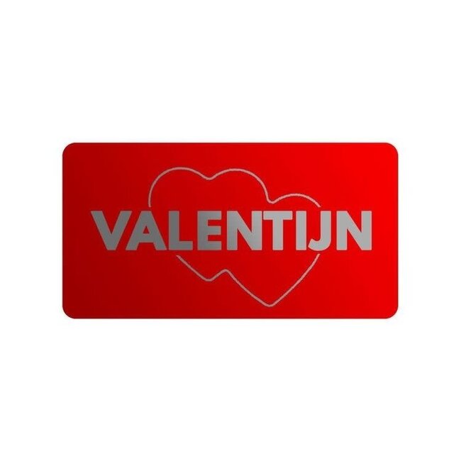 Cadeaustickers Valentijn Rechthoek Rood
