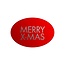 Cadeaustickers Merry X-mas Ovaal Rood