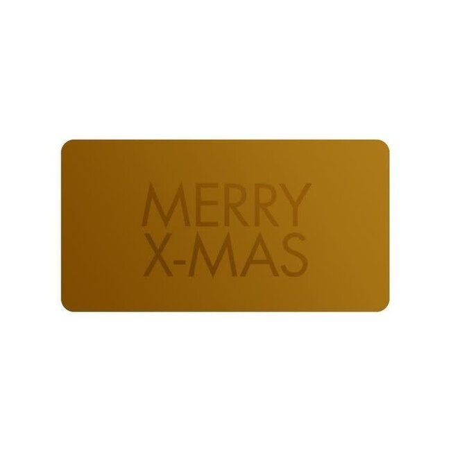 Cadeaustickers Merry X-mas Rechthoek Goud