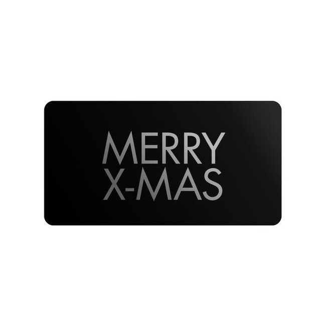 Cadeaustickers Merry X-mas Rechthoek Zwart
