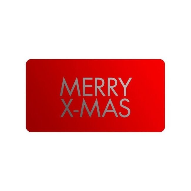 Cadeaustickers Merry X-mas Rechthoek Rood