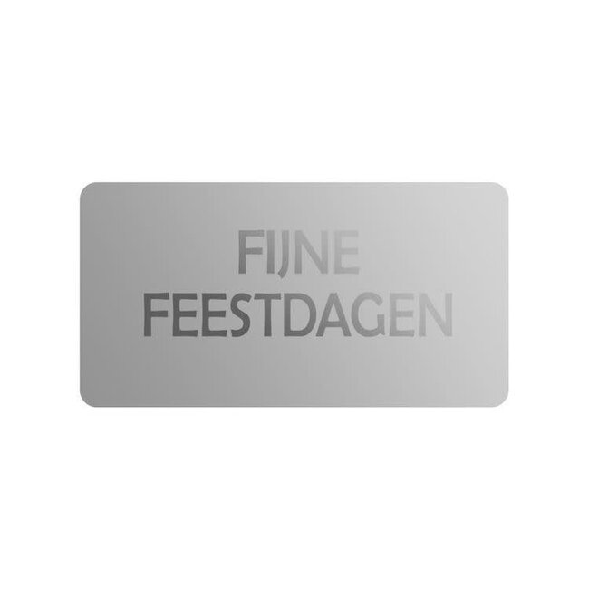 Cadeaustickers Feestdagen Rechthoek Zilver