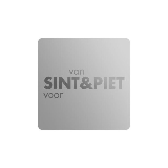 Cadeaustickers Sint & Piet Vierkant Zilver