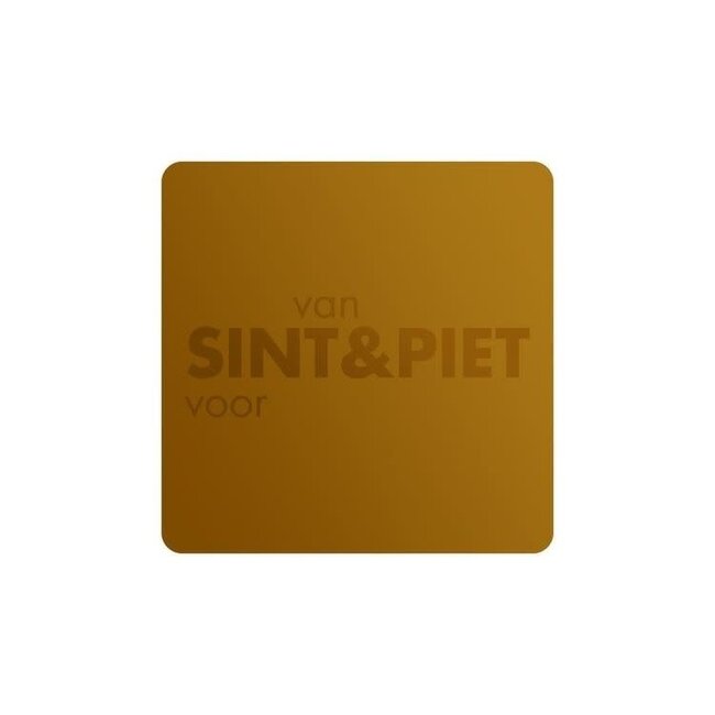 Cadeaustickers Sint & Piet Vierkant Goud