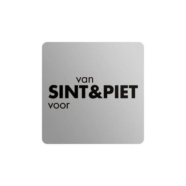 Cadeaustickers Sint & Piet Vierkant Zwart