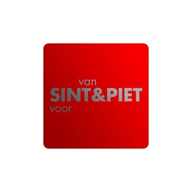 Cadeaustickers Sint & Piet Vierkant Rood