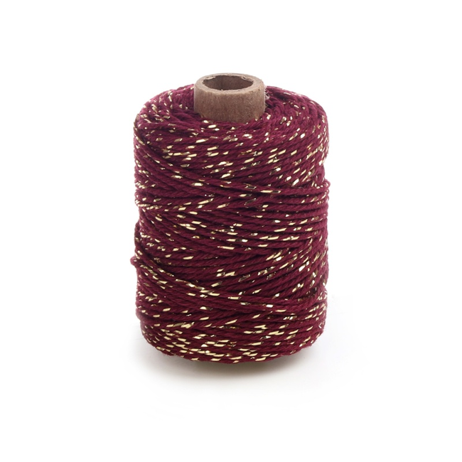 Koord Katoen Lurex Twist Donkerrood