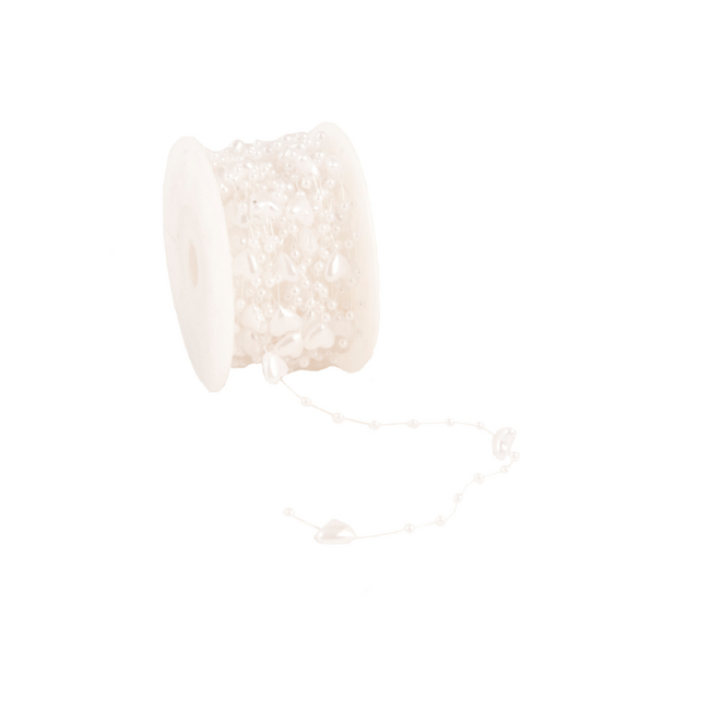 Kralen Koord Hartjes Wit