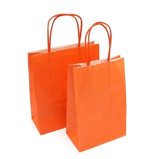 Papieren Draagtassen Kraft Oranje