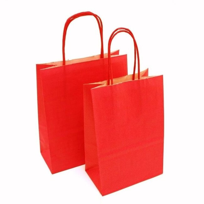 Papieren Draagtassen Kraft Rood