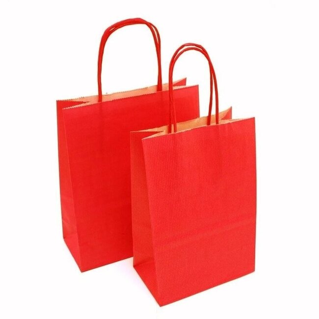 Papieren Draagtassen Kraft Rood