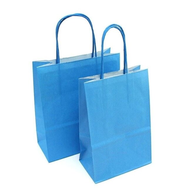 Papieren Draagtassen Kraft Blauw