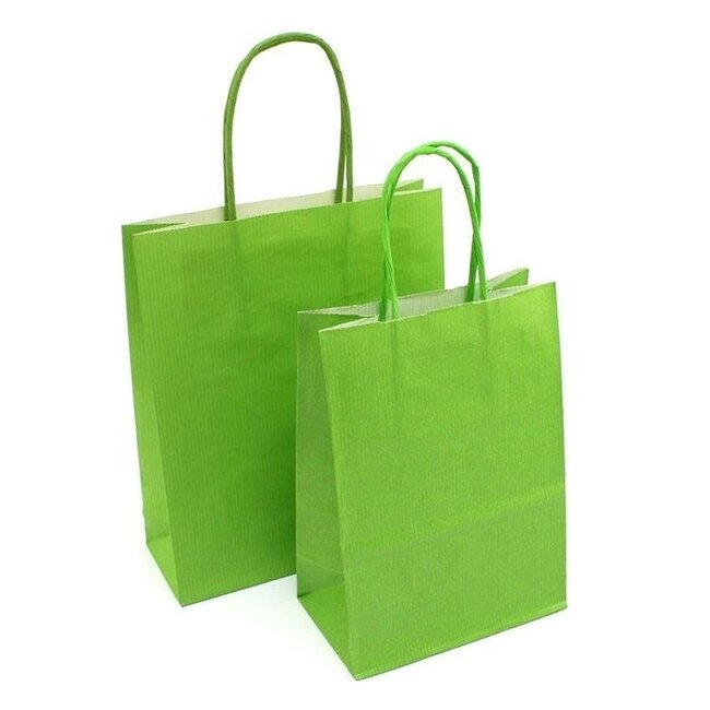 Papieren Draagtassen Kraft Appelgroen