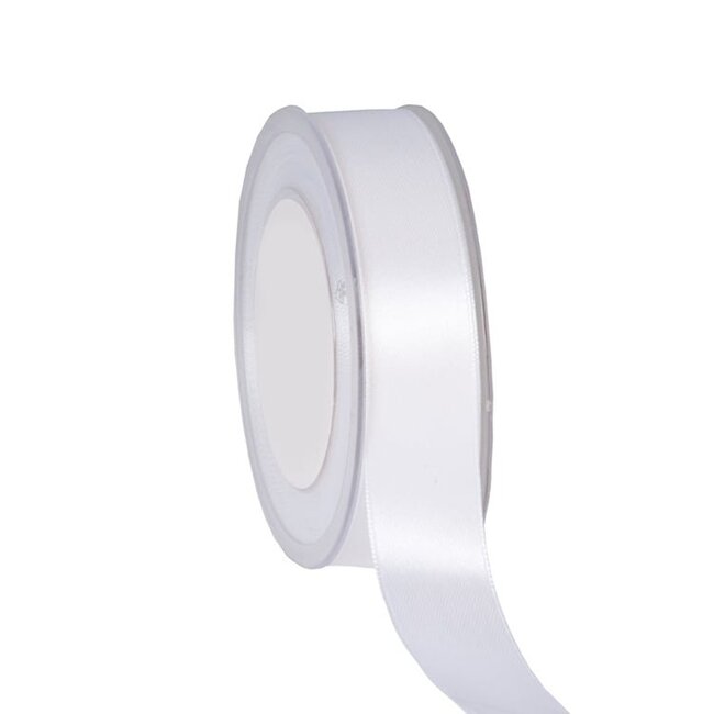 Satijnlint Double Face Wit