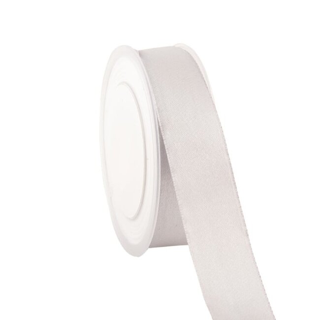 Satijnlint Double Face Zilver