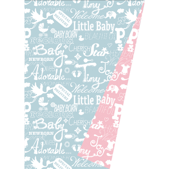 Cadeaupapier Baby Chalkboard Pink Blue