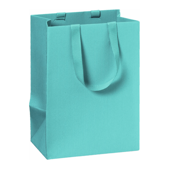 Papieren Draagtassen Uni Turquoise