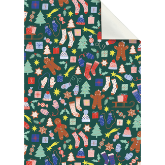 Cadeaupapier Vellen Marioka Donkergroen Cadeaupapier Vellen Marioka Donkergroen