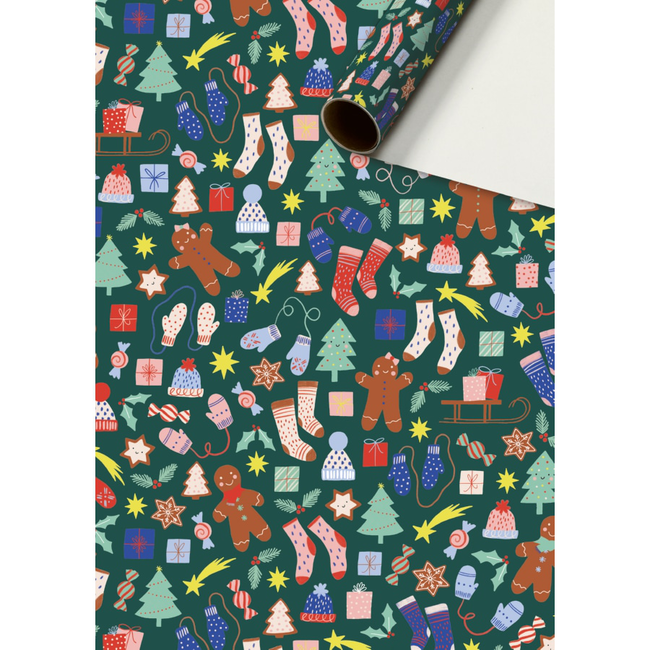 Consumentenrollen Cadeaupapier Marioka Donkergroen