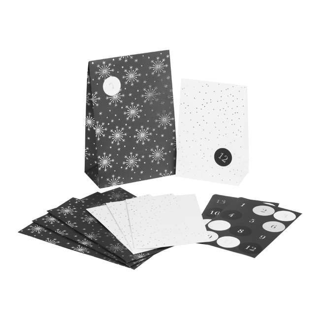 Cadeauzakjes Set Advent Nieve