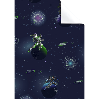 Cadeaupapier Vellen Robot Donkerblauw