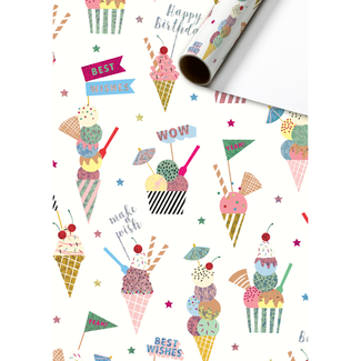 Consumentenrollen Cadeaupapier Gelato Wit