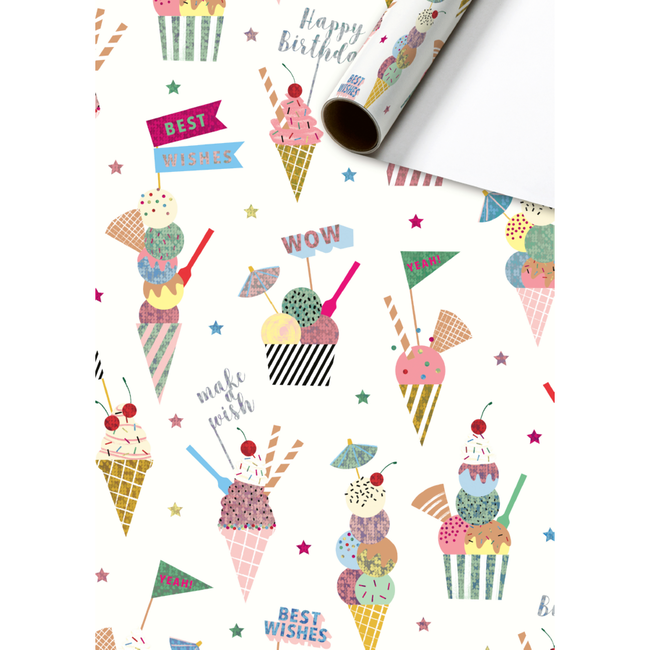 Consumentenrollen Cadeaupapier Gelato Wit