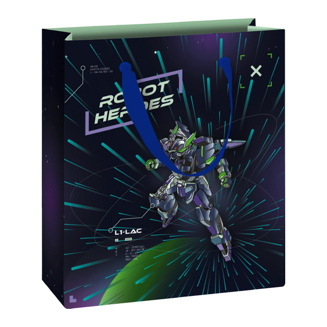 Papieren Draagtassen Robot Donkerblauw